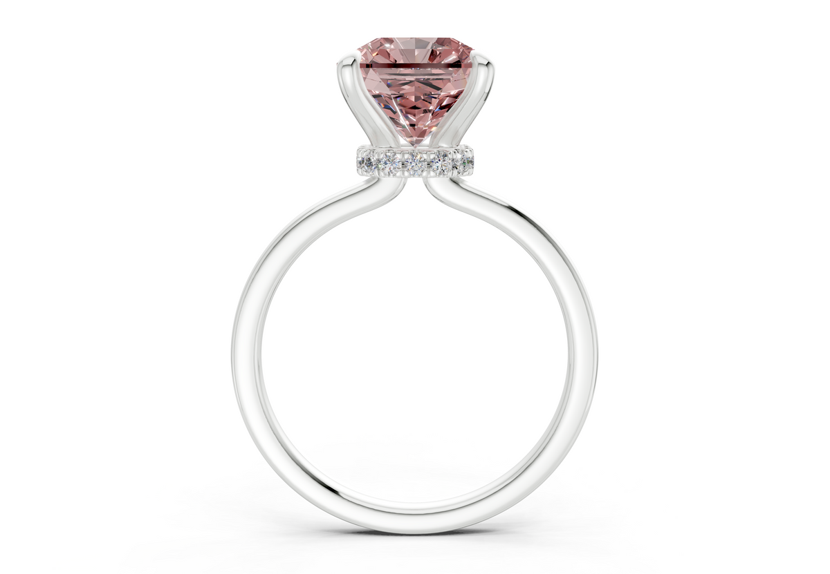Seraphina Pink Diamond Solitaire Radiant Squareuare Cut 1.8mm Engagement Ring