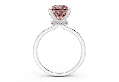 Seraphina Pink Diamond Solitaire Radiant Squareuare Cut 1.8mm Engagement Ring