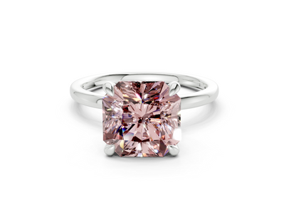 Seraphina Pink Diamond Solitaire Radiant Squareuare Cut 1.8mm Engagement Ring