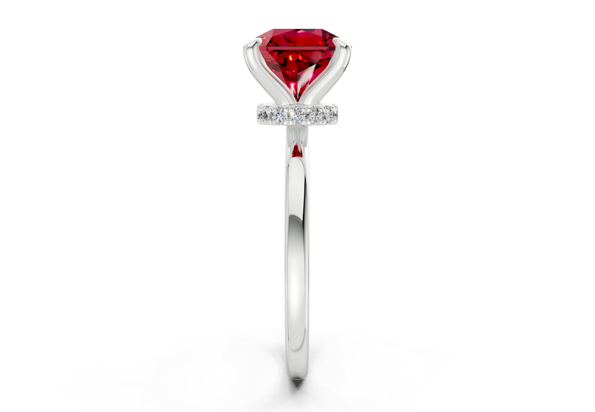 Seraphina Ruby Gemstone Solitaire Radiant Squareuare Cut 1.8mm Engagement Ring