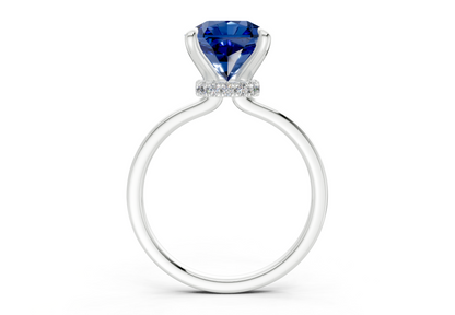 Seraphina Sapphire Gemstone Solitaire Radiant Squareuare Cut 1.8mm Engagement Ring