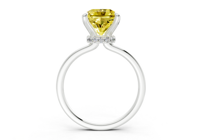 Seraphina Yellow Diamond Solitaire Radiant Squareuare Cut 1.8mm Engagement Ring