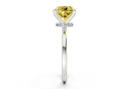 Seraphina Yellow Diamond Solitaire Radiant Squareuare Cut 1.8mm Engagement Ring