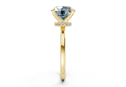 Seraphina Blue Diamond Solitaire Round Cut 1.8mm Engagement Ring