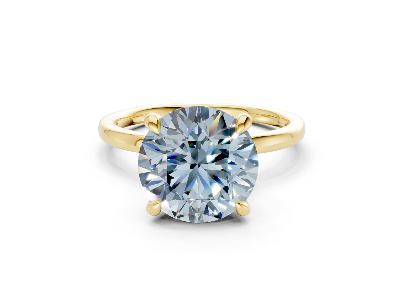 Seraphina Blue Diamond Solitaire Round Cut 1.8mm Engagement Ring