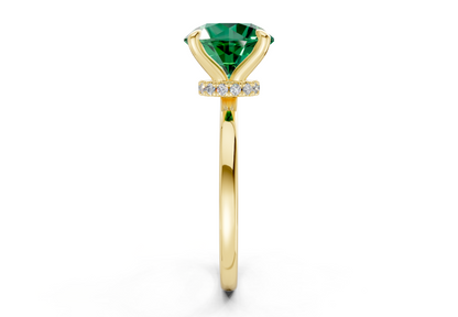 Seraphina Emerald Gemstone Solitaire Round Cut 1.8mm Engagement Ring