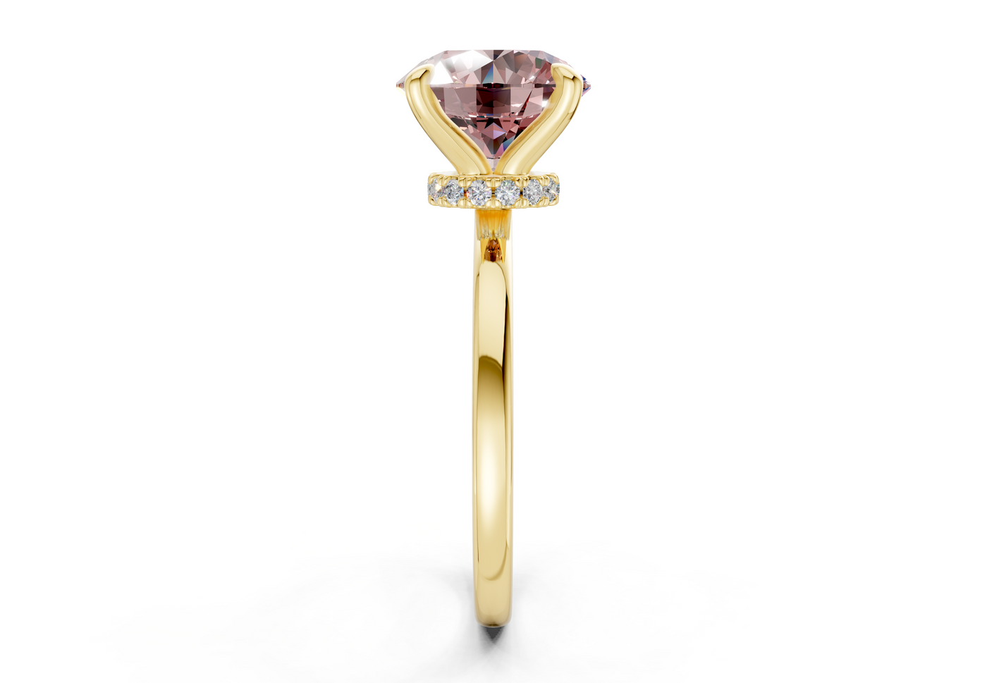 Seraphina Pink Diamond Solitaire Round Cut 1.8mm Engagement Ring