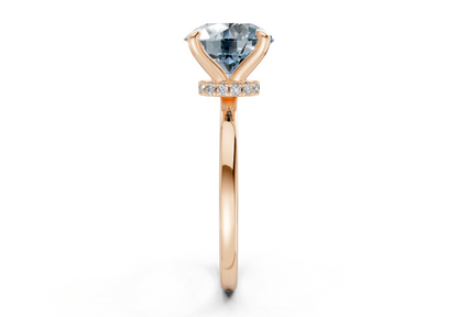 Seraphina Blue Diamond Solitaire Round Cut 1.8mm Engagement Ring