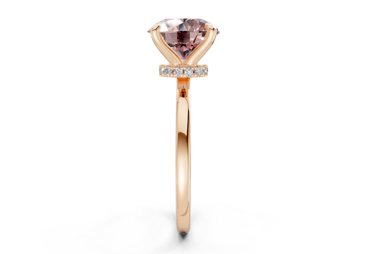 Seraphina Pink Diamond Solitaire Round Cut 1.8mm Engagement Ring