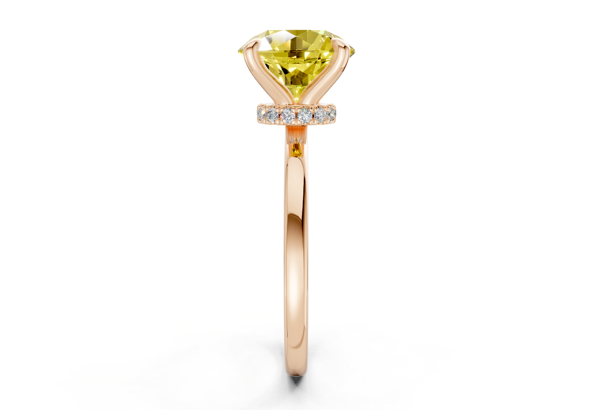 Seraphina Yellow Diamond Solitaire Round Cut 1.8mm Engagement Ring