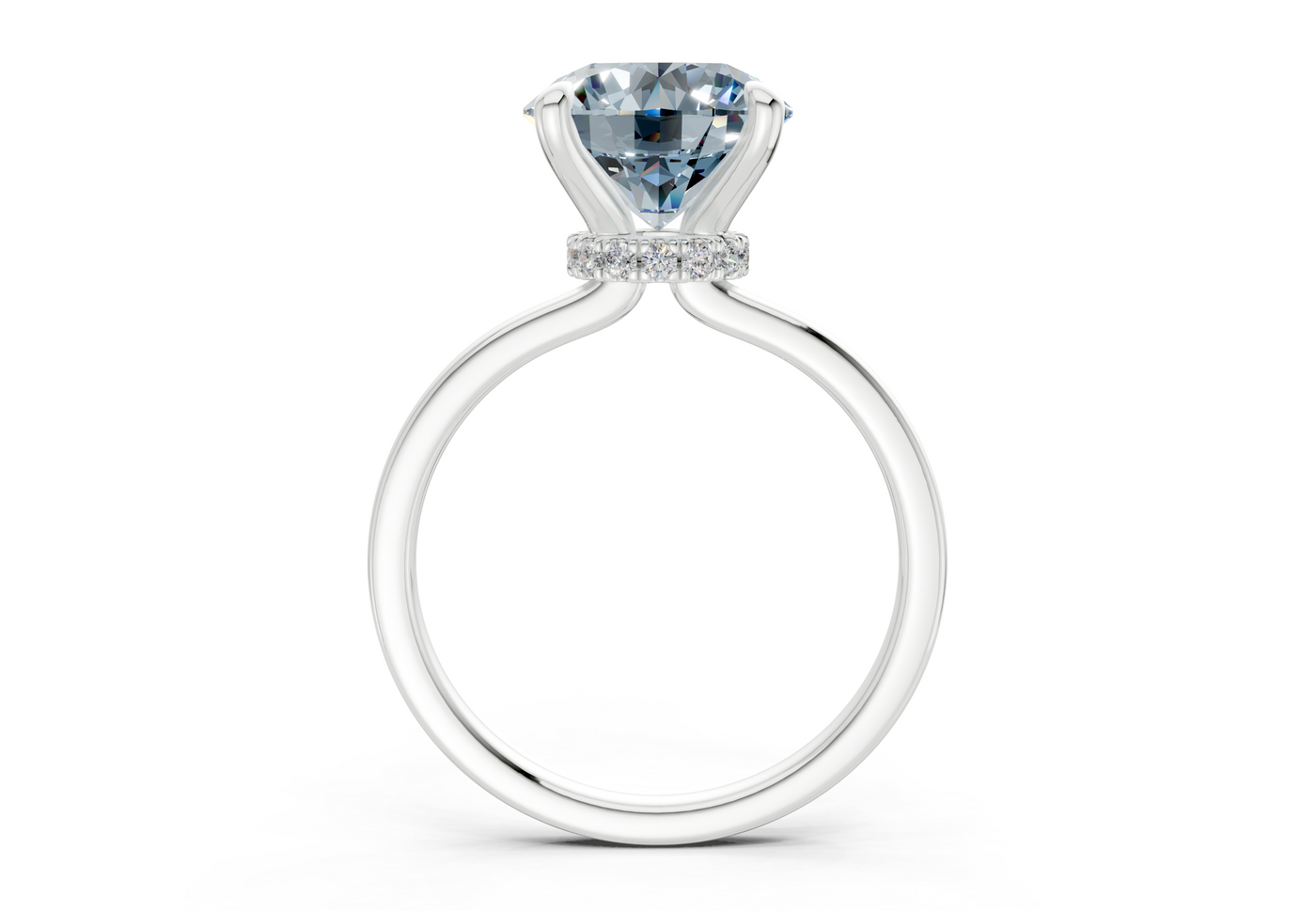 Seraphina Blue Diamond Solitaire Round Cut 1.8mm Engagement Ring