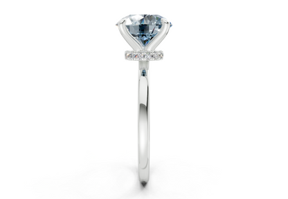 Seraphina Blue Diamond Solitaire Round Cut 1.8mm Engagement Ring