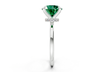 Seraphina Emerald Gemstone Solitaire Round Cut 1.8mm Engagement Ring