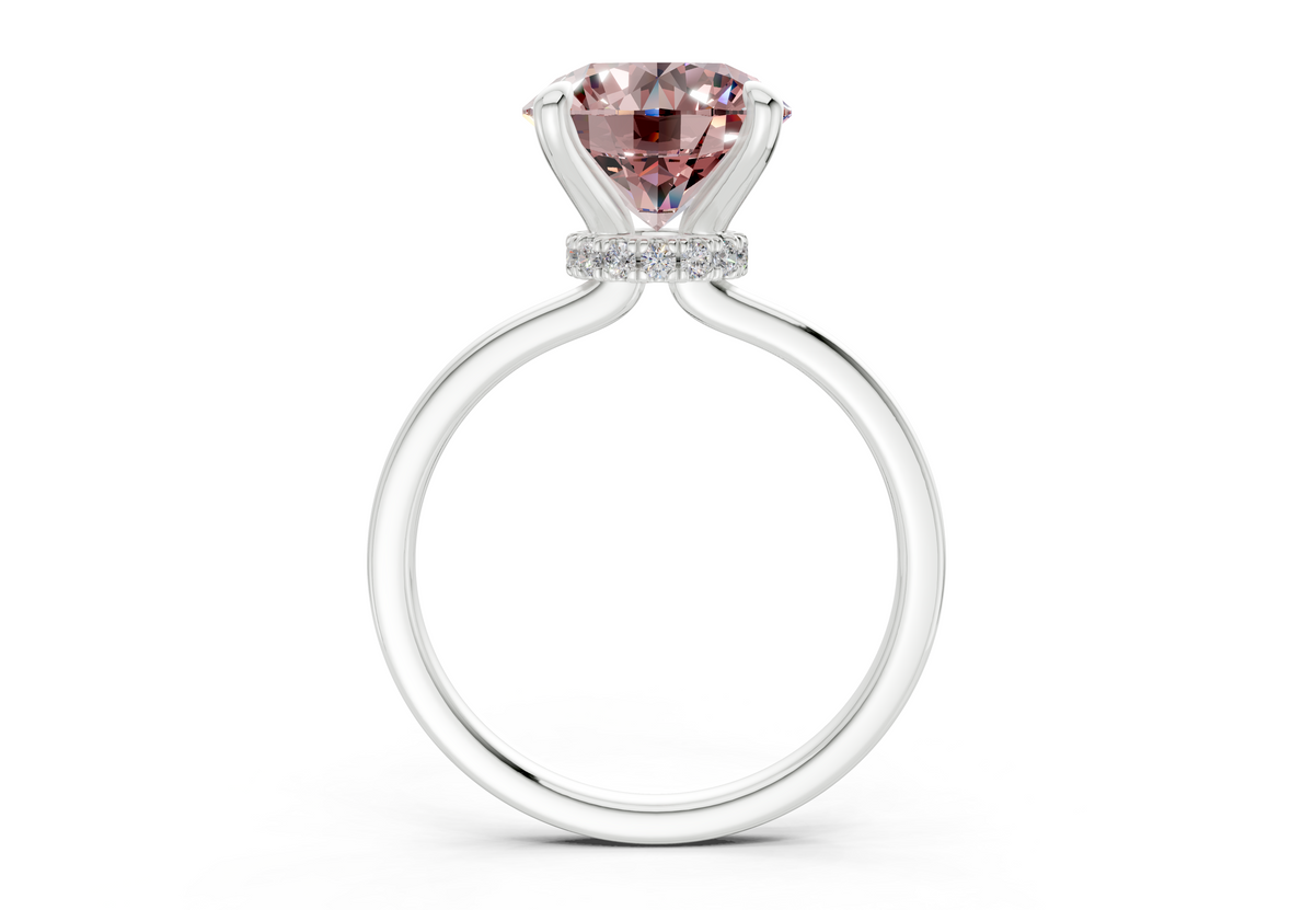 Seraphina Pink Diamond Solitaire Round Cut 1.8mm Engagement Ring
