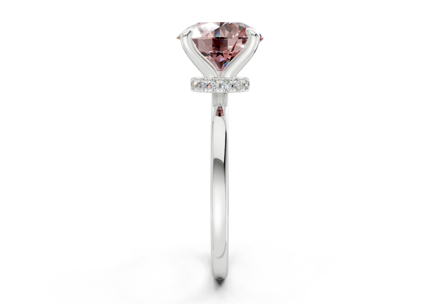 Seraphina Pink Diamond Solitaire Round Cut 1.8mm Engagement Ring