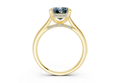 Piper Blue Diamond Solitaire Emerald Cut 2mm Engagement Ring