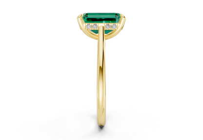 Piper Emerald Gemstone Solitaire Emerald Cut 2mm Engagement Ring