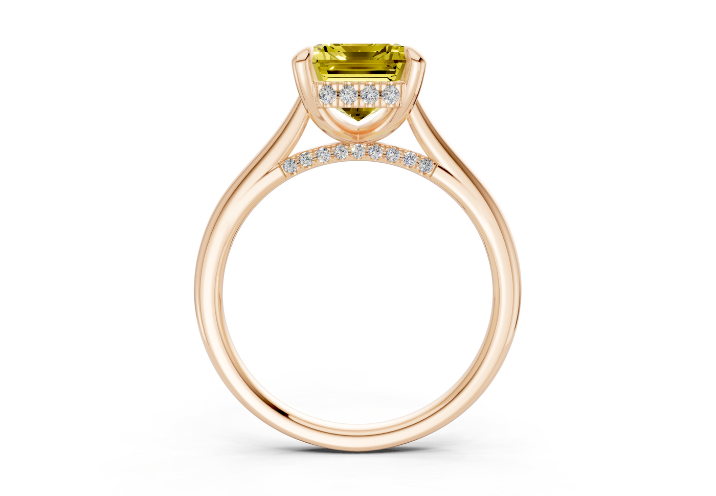 Piper Yellow Diamond Solitaire Emerald Cut 2.2mm Engagement Ring