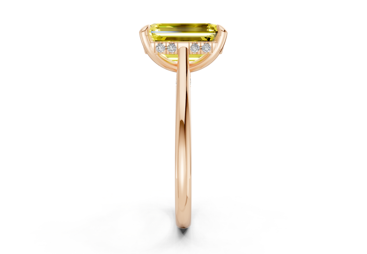 Piper Yellow Diamond Solitaire Emerald Cut 2.2mm Engagement Ring