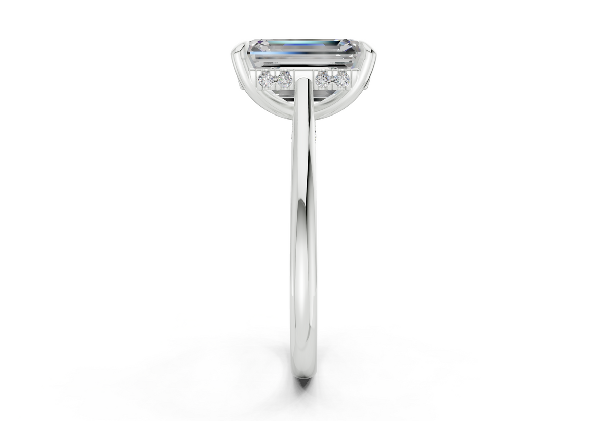 Piper Diamond Solitaire Emerald Cut 2mm Engagement Ring