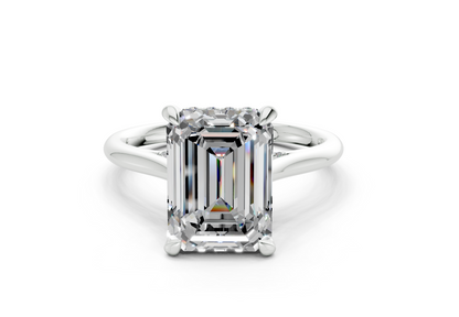 Piper Diamond Solitaire Emerald Cut 1.8mm Engagement Ring