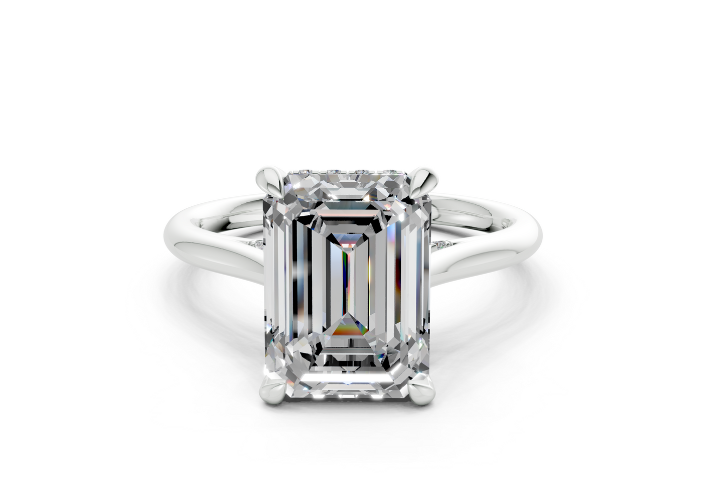 Piper Diamond Solitaire Emerald Cut 2mm Engagement Ring