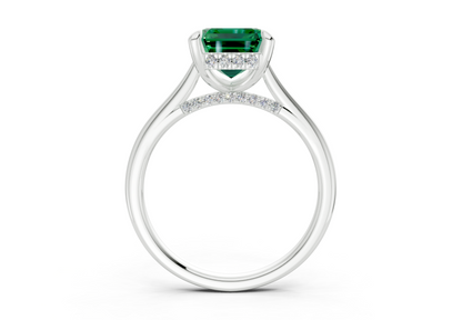 Piper Emerald Gemstone Solitaire Emerald Cut 2mm Engagement Ring