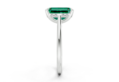 Piper Emerald Gemstone Solitaire Emerald Cut 2mm Engagement Ring