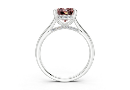 Piper Pink Diamond Solitaire Emerald Cut 2.2mm Engagement Ring