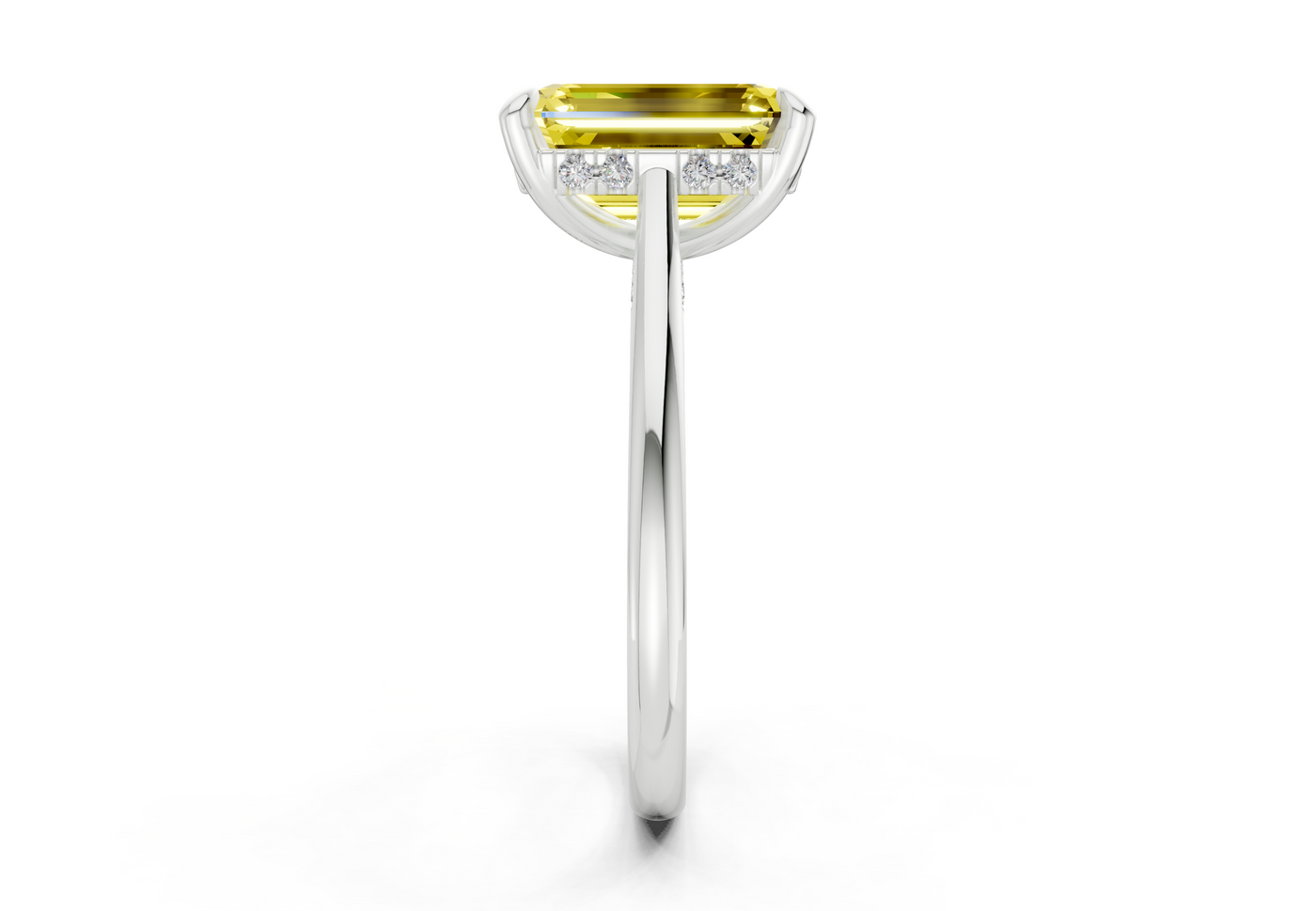 Piper Yellow Diamond Solitaire Emerald Cut 2mm Engagement Ring