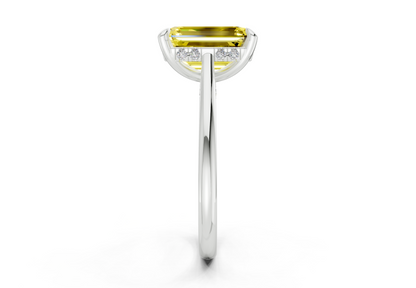 Piper Yellow Diamond Solitaire Emerald Cut 2.2mm Engagement Ring