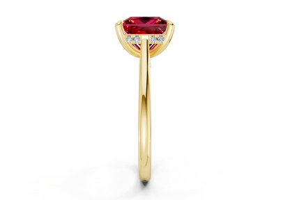 Piper Ruby Gemstone Solitaire Princess Cut 2mm Engagement Ring