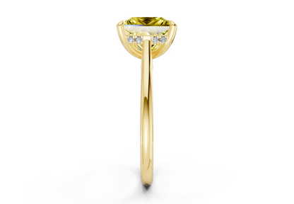Piper Yellow Diamond Solitaire Princess Cut 2.3mm Engagement Ring