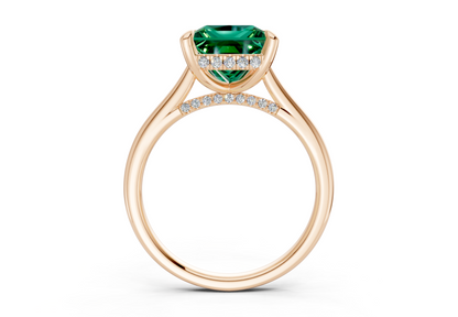 Piper Emerald Gemstone Solitaire Princess Cut 2mm Engagement Ring
