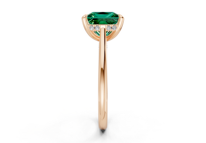 Piper Emerald Gemstone Solitaire Princess Cut 2mm Engagement Ring