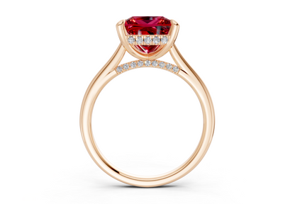 Piper Ruby Gemstone Solitaire Princess Cut 2mm Engagement Ring