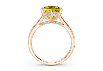 Piper Yellow Diamond Solitaire Princess Cut 2.3mm Engagement Ring