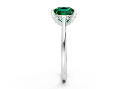 Piper Emerald Gemstone Solitaire Princess Cut 2mm Engagement Ring