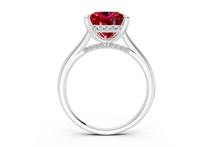 Piper Ruby Gemstone Solitaire Princess Cut 2mm Engagement Ring