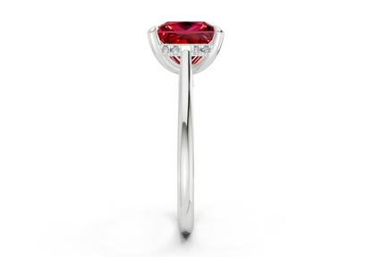Piper Ruby Gemstone Solitaire Princess Cut 2mm Engagement Ring