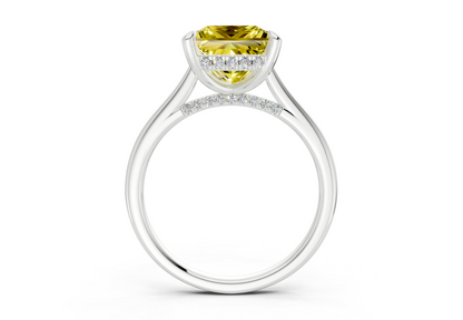 Piper Yellow Diamond Solitaire Princess Cut 2.3mm Engagement Ring