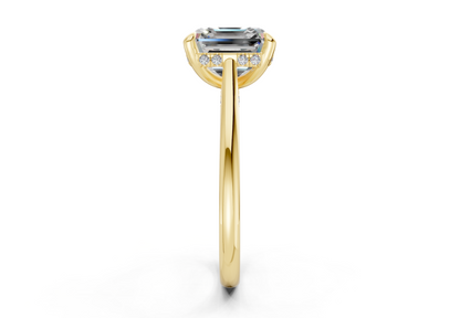Piper Diamond Solitaire Asscher Cut 1.8mm Engagement Ring
