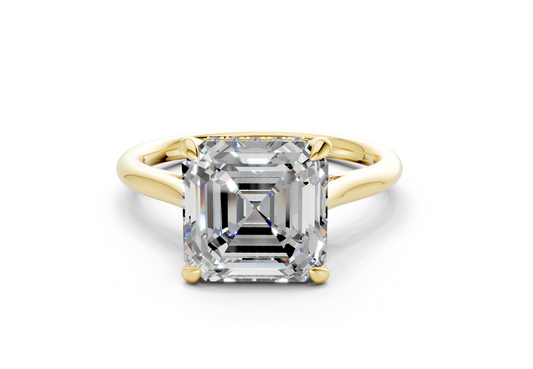 Piper Diamond Solitaire Asscher Cut 2mm Engagement Ring