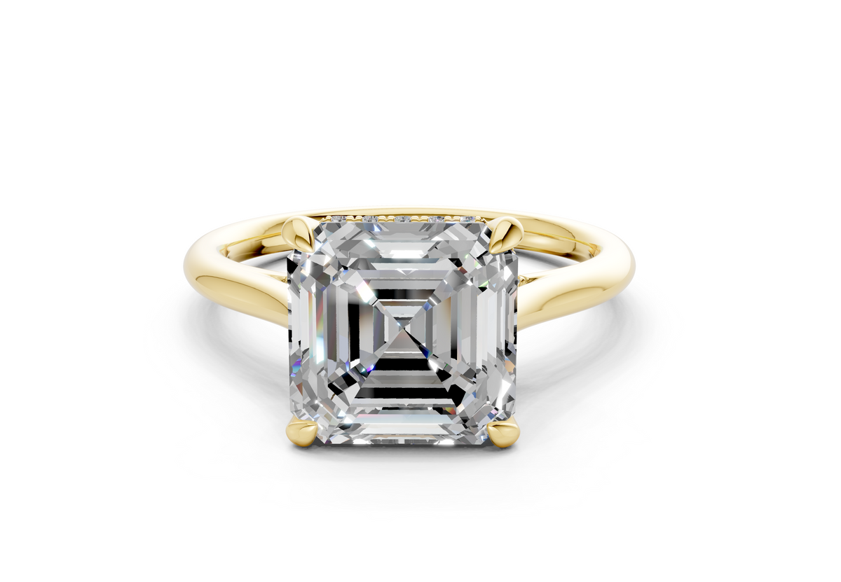Piper Diamond Solitaire Asscher Cut 2.3mm Engagement Ring