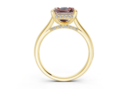 Piper Pink Diamond Solitaire Asscher Cut 2.3mm Engagement Ring