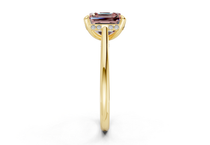 Piper Pink Diamond Solitaire Asscher Cut 2.3mm Engagement Ring