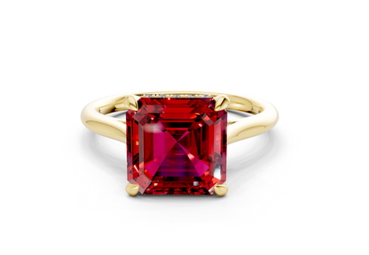 Piper Ruby Gemstone Solitaire Asscher Cut 2.3mm Engagement Ring