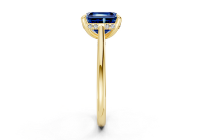 Piper Sapphire Gemstone Solitaire Asscher Cut 2.3mm Engagement Ring