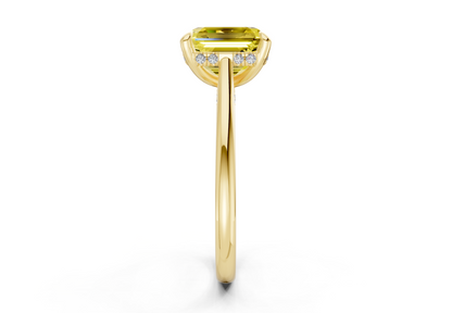Piper Yellow Diamond Solitaire Asscher Cut 1.8mm Engagement Ring