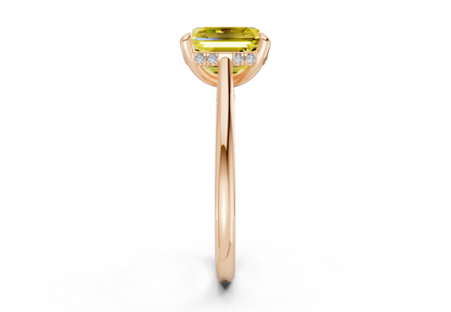 Piper Yellow Diamond Solitaire Asscher Cut 2mm Engagement Ring